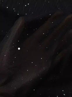 Robe de soirée noire à paillettes en résille avec ras-de-cou et fente robe longue transparente pour boîte de nuit