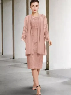 Robe de soirée pour la mère de la mariée col bijou sans manches A-ligne dentelle robes d'invité de mariage personnalisation gratuite