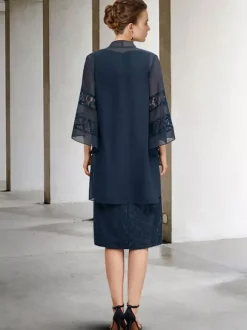 Robe de soirée pour la mère de la mariée col bijou sans manches A-ligne dentelle robes d'invité de mariage personnalisation gratuite