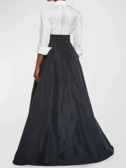 Robe de soirée pour la mère de la mariée décolleté conçu manches 3/4 ligne A n艙uds robes d'invitées pour mariage