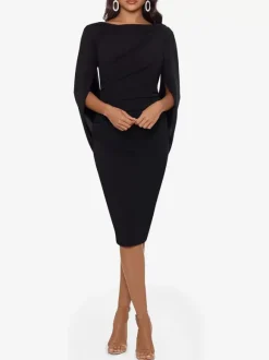 Robe de soirée pour mère de la mariée col en v sans manches ligne a plissée longueur aux genoux robes d'invitées de mariage