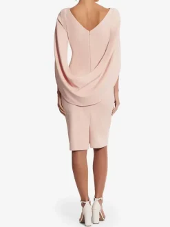 Robe de soirée pour mère de la mariée col en v sans manches ligne a plissée longueur aux genoux robes d'invitées de mariage