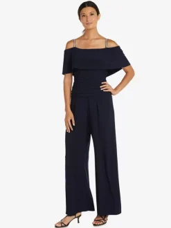 Robe de soirée pour mère de la mariée épaules dénudées combinaison sans manches robes d'invitées plissées pour mariage