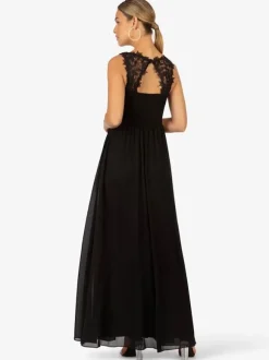 Robe de soirée pour mère de la mariée col en v sans manches ligne a en dentelle longueur cheville robes d'invitées pour mariage