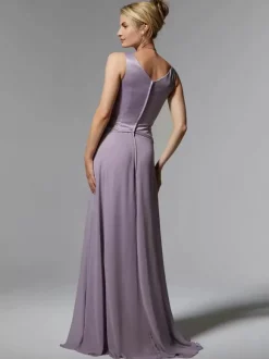 Robe de soirée pour mère de la mariée col en v sans manches style sirène fleurs avec traîne robes d'invitées pour mariage