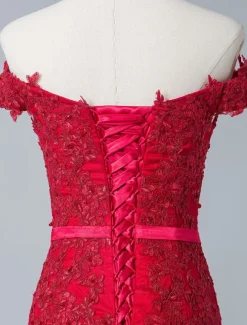 Robe de soirée sirène verte foncé en tulle bustier pailletes laçage sur dos à traîne Robe cérémonie