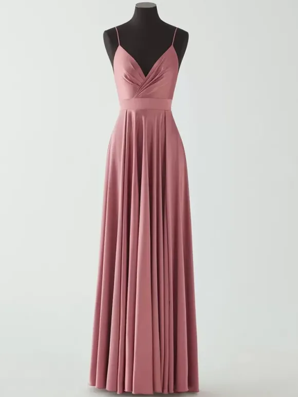 Robe de soirée trapèze col en V sans manches dos nu n艙uds longueur au sol robe de dîner formelle