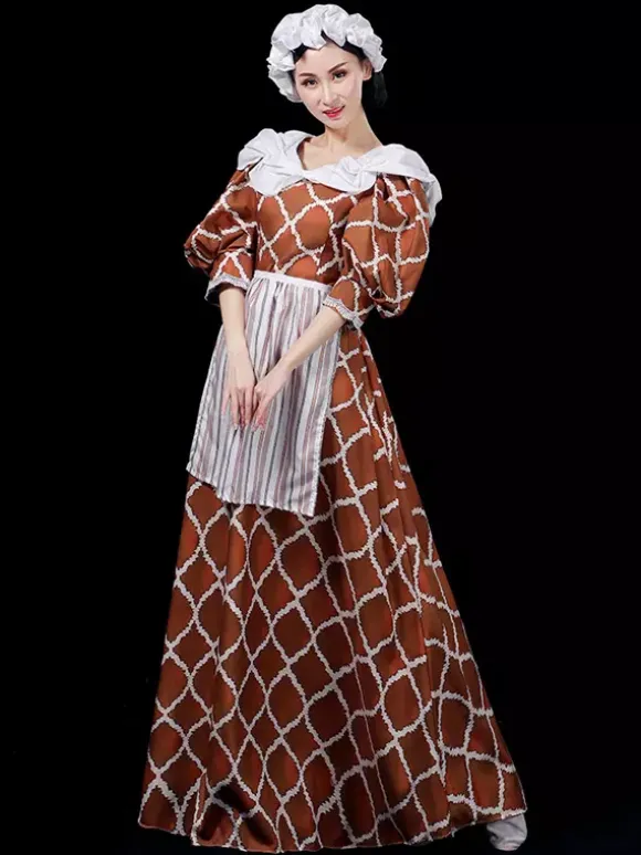 Robe de soubrette vintage médiévale pour femme costume aristocratique de la Renaissance de la cour européenne