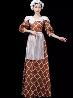 Robe de soubrette vintage médiévale pour femme costume aristocratique de la Renaissance de la cour européenne