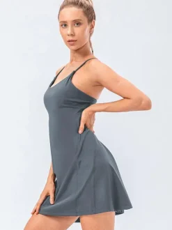 Robe de tennis à bretelles Jewel Neck Backless Activewear pour femme