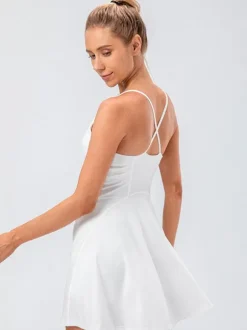 Robe de tennis à bretelles Jewel Neck Backless Activewear pour femme