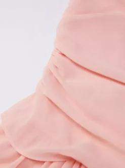 Robe de vacances maxi transparente sans manches à col en V élégante robe d'été rose