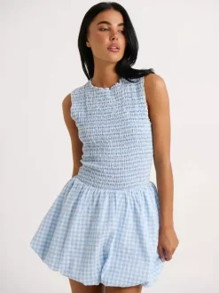 Robe d'été rose élégante mini-robe sans manches à col rond idéale pour une soirée en amoureux