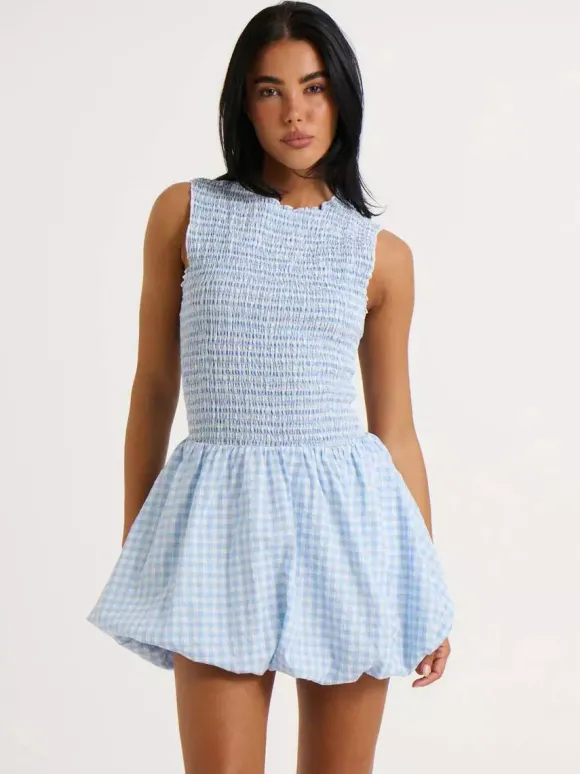 Robe d'été rose élégante mini-robe sans manches à col rond idéale pour une soirée en amoureux
