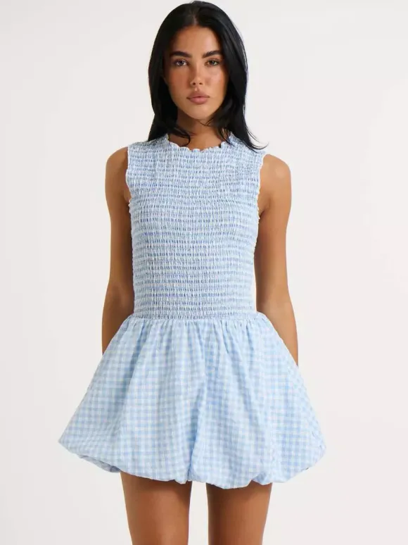 Robe d'été rose élégante mini-robe sans manches à col rond idéale pour une soirée en amoureux