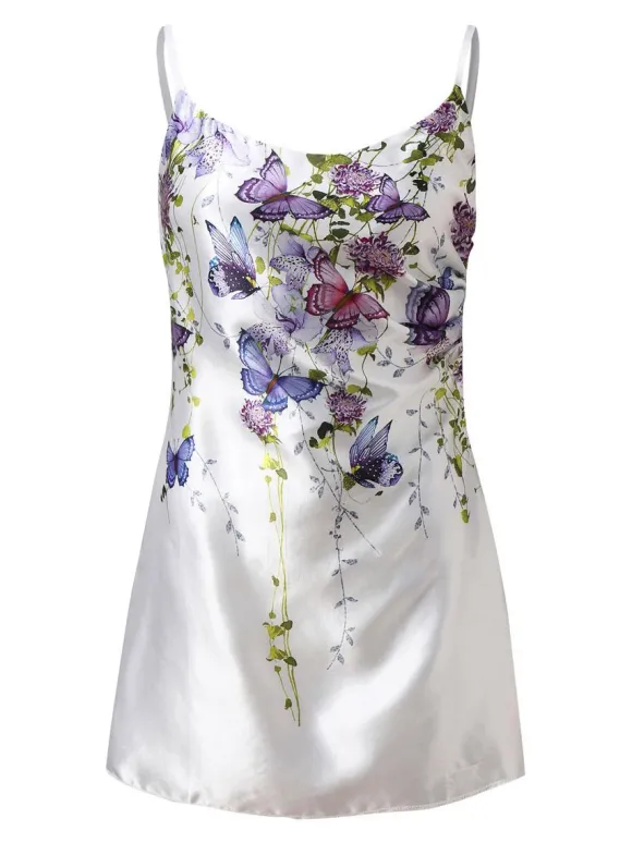 Robe Eté Courte Imprimé avec Bretelles Coupe Cintrée Bicolores