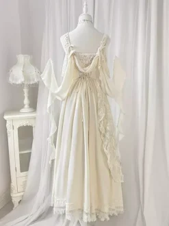 Robe Fairy Lolita à fleurs blanches robe de bal Lolita pour tea party
