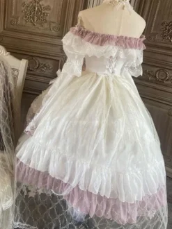 Robe Femme Sweet Lolita Mariage Tea Party Elizabeth Volants Dentelle À Manches