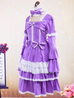 Robe gotique de Lolita noire en coton Déguisements