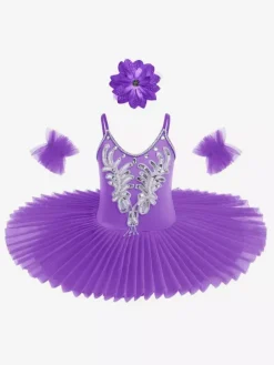 Robe justaucorps de performance en tutu de ballet Swan pour filles