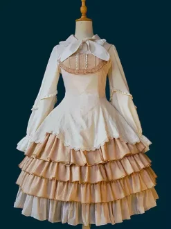 Robe Lolita classique en dentelle sans manches robe Lolita rose