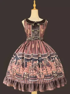 Robe Lolita classique n艙uds en coton robes Lolita jupe pull chocolat sans manches