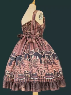 Robe Lolita classique n艙uds en coton robes Lolita jupe pull chocolat sans manches
