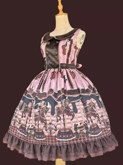 Robe Lolita classique n艙uds en coton robes Lolita jupe pull chocolat sans manches
