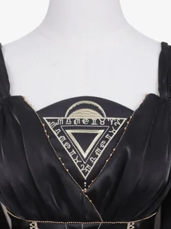 Robe Lolita Classique Polyester Manches Longues Robes Lolita Noir Or