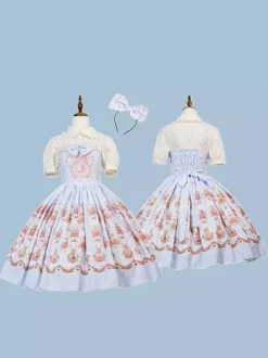 Robe Lolita douce en polyester sans manches jupe pull robe Lolita