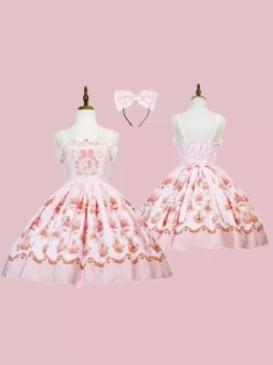 Robe Lolita douce en polyester sans manches jupe pull robe Lolita