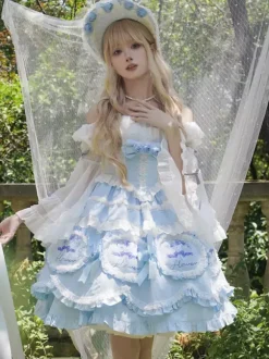Robe Lolita douce en polyester sans manches jupe pull robe Lolita