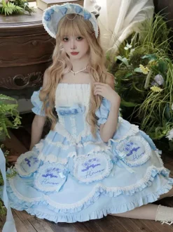Robe Lolita douce en polyester sans manches jupe pull robe Lolita