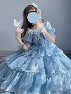 Robe Lolita douce à manches courtes Robe Lolita de conte de fées douce