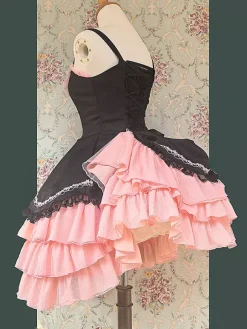 Robe Lolita gothique classique à n艙uds sans manches color block bordeaux robe pull