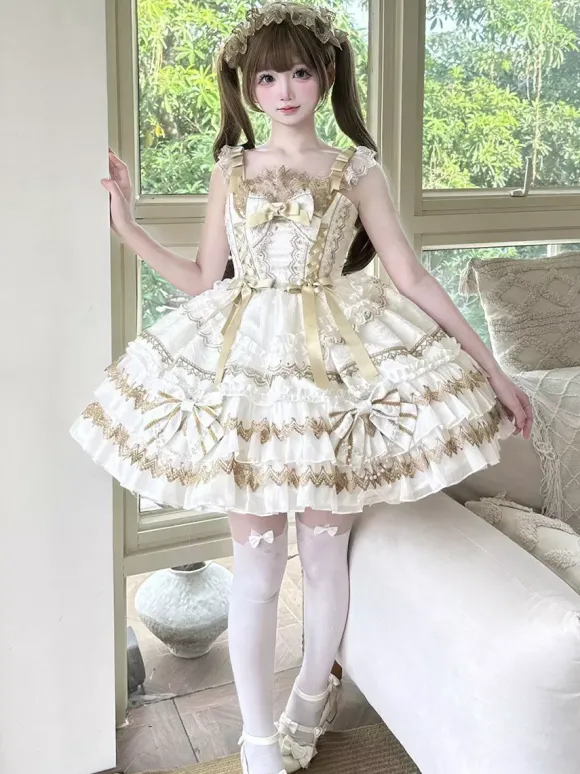 Robe Lolita gothique noire à volants robe courte Lolita à lacets avec coiffe