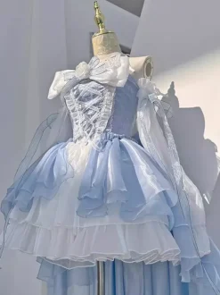 Robe Lolita Hime sans manches avec n艙ud doux et robe Lolita Tea Party