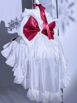 Robe Lolita nouée à épaules dénudées robe de princesse Sweet Fairy JSK n艙ud tour de cou et brassards