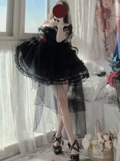 Robe Lolita pull sans manches en polyester Kuro Lolita