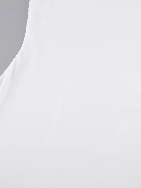 Robe longue blanche à manches longues et col rond pour femme taille naturelle style Daily Dresses