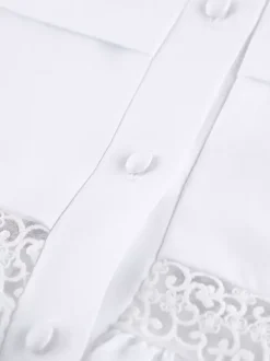 Robe longue bohème à volants pour femme - Robe d'été chic en dentelle blanche à encolure carrée - Vacances d'été à la plage 2026