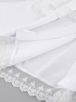 Robe longue bohème à volants pour femme - Robe d'été chic en dentelle blanche à encolure carrée - Vacances d'été à la plage 2026