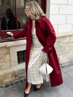 Robe longue d'été décontractée couleur abricot manches courtes et col en V pour femme.