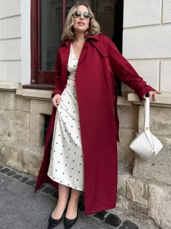 Robe longue d'été décontractée couleur abricot manches courtes et col en V pour femme.