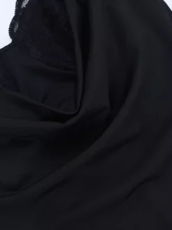 Robe longue maxi à col bénitier pour femme - Robe moulante noire élégante avec bordure en dentelle - Tenue de cocktail pour les soirées de printemps 2026