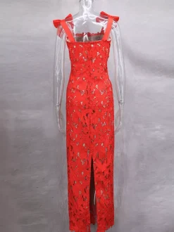 Robe longue moulante avec bretelles en n艙ud Robe longue de soirée d'été pour femme 2026