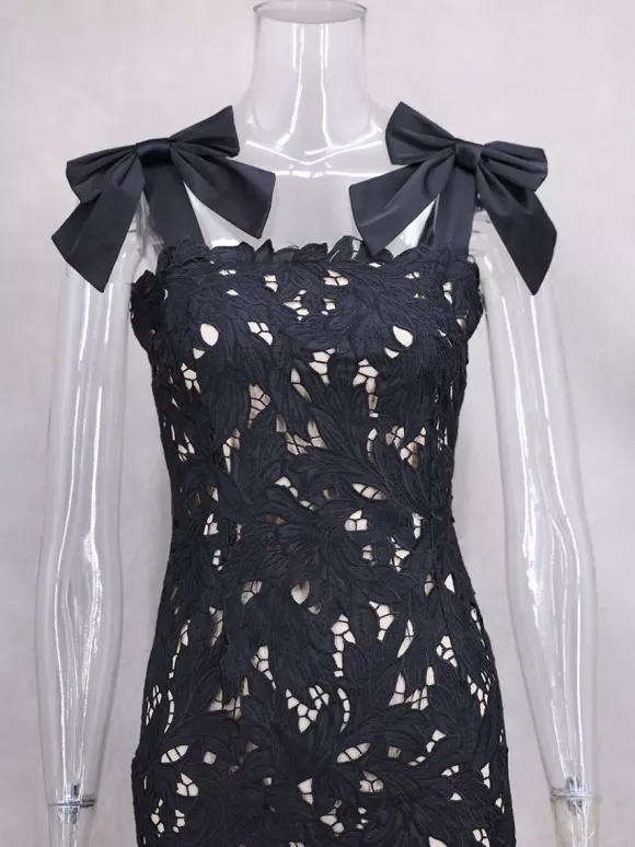 Robe longue moulante avec bretelles en n艙ud Robe longue de soirée d'été pour femme 2026