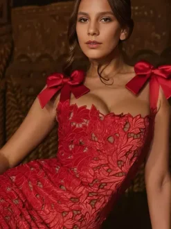 Robe longue moulante avec bretelles en n艙ud Robe longue de soirée d'été pour femme 2026