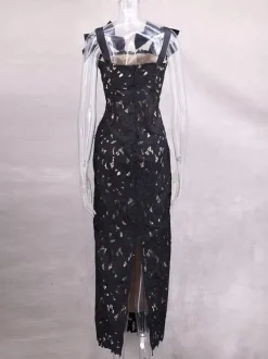 Robe longue moulante avec bretelles en n艙ud Robe longue de soirée d'été pour femme 2026