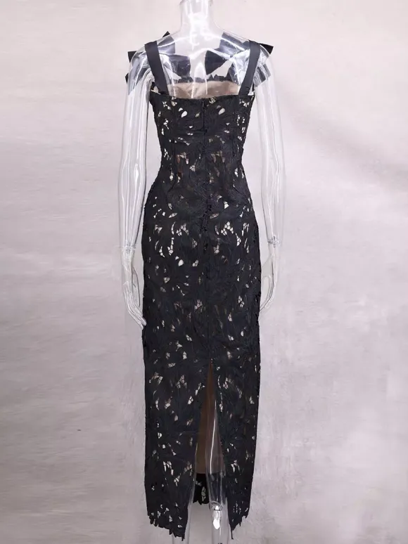Robe longue moulante avec bretelles en n艙ud Robe longue de soirée d'été pour femme 2026